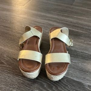 Gold platform sandals